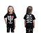 camiseta esqueleto halloween infantil unissex algodão frente e costas tamanhos 2 a 8 anos - Imagem 2