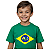 camiseta copa infantil estampa Brasil 100% algodão macia confortável tamanhos 2 a 16 - Imagem 1