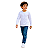 camiseta infantil manga longa branca 100% algodão confortável lisa com punho unissex tamanhos 4 a 10 - Imagem 2