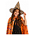capa bruxinha infantil feminina túnica halloween colorida poliéster várias cores tamanho 80cm x 50cm - Imagem 2