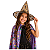 capa bruxinha infantil feminina túnica halloween colorida poliéster várias cores tamanho 80cm x 50cm - Imagem 1