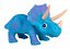Dinossauro Amigo Feitos Em Vinil Macio Triceratops Azul - Imagem 1