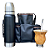 Kit Mateira Masculina Argentina Couro Sintético + Térmica Inox 1L + Cuia Porongo + Bomba - Imagem 1