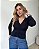 Blusa manga longa com drapeado frontal Amália - Imagem 6
