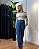 Calça wide leg jeans com strass Liana - Imagem 1