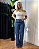 Calça wide leg jeans com strass Liana - Imagem 2