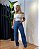Calça wide leg jeans com strass Liana - Imagem 4