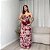Vestido acetinado floral midi Leona - Imagem 4