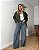 Calça Wide Leg Jeans Bordada Fabiana - Imagem 1