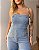 Blusa Assimétrica Jeans Sem Alças Paloma - Imagem 1