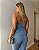 Blusa Assimétrica Jeans Sem Alças Paloma - Imagem 3