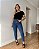 Calça Mom Jeans Lavagem Escura Denim Zero DZ21249 - Imagem 5