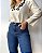 Calça Wide Leg Jeans Lavagem Escura Denim Zero DZ20438 - Imagem 7