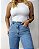 Calça Reta Jeans Com Cinto Peônia - Imagem 2