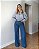 Calça Wide Leg Jeans Lavagem Média Basic Natália - Imagem 5
