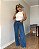 Calça Wide Leg Jeans Lavagem Média Basic Natália - Imagem 1