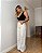 Calça Wide Leg Em Sarja Off White Talita - Imagem 4