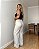 Calça Wide Leg Em Sarja Off White Talita - Imagem 3