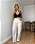 Calça Wide Leg Em Sarja Off White Talita - Imagem 1