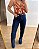 Calça Wide Leg Jeans Lavagem Escura Com Costura Frontal Louise - Imagem 1