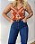Calça Wide Leg Jeans Lavagem Escura Com Costura Frontal Louise - Imagem 4