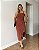 Vestido Midi Com Decote Reto Drapeados Laterais Juli - Imagem 5