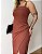 Vestido Midi Com Decote Reto Drapeados Laterais Juli - Imagem 4