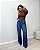 Calça Wide Leg Jeans Lavagem Escura Denim Zero DZ21492 - Imagem 5