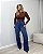 Calça Wide Leg Jeans Lavagem Escura Denim Zero DZ21492 - Imagem 1