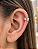 Brinco Piercing Fake Folha Trabalhado Prata 925 - Imagem 1