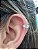 Brinco Piercing Fake Folha Trabalhado Prata 925 - Imagem 1
