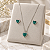 Conjunto Coração Zircônia Verde Agua - Prata 925 - Imagem 1
