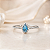 Anel Com Zircônia Gota Azul - Prata 925 - Imagem 2