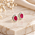 Brinco Oval Luxo Cravejado Rosa Pink - Prata 925 - MB800-3177 - Imagem 2