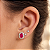 Brinco Oval Luxo Cravejado Rosa Pink - Prata 925 - MB800-3177 - Imagem 1