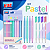 Kit Escolar 4 Marca textos + 4 Canetas em GEL- TONS PASTEL - KAZ - Imagem 1