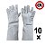 Kit 10 Luva De Raspa Couro Cano Longo Punho 20 Cm Soldador - Imagem 2
