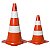CONE RIGIDO DE SINALIZAÇÃO LARANJA E BRANCO PLASTCOR - Imagem 1