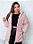 Jaqueta ParKa Feminina Dupla Face Nylon/Peluciada Rosa - Imagem 5