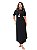 Vestido Camiseta Maxi Longo com Fendas - Imagem 1