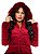 Jaqueta Feminina Parka Veludo/Peluciada Com Capuz Vermelho - Imagem 2