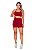 Conjunto Academia Fitness Top Alcinha com Bojo e Short Vinho - Imagem 2