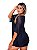 Blusa Tule Feminina Fitness Academia Manga Curta Marinho - Imagem 2