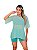 Blusa Tule Feminina Fitness Academia Manga Curta Verde - Imagem 2