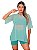 Blusa Tule Feminina Fitness Academia Manga Curta Verde - Imagem 1