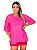 Blusa Tule Feminina Fitness Academia Manga Curta Rosa Pink - Imagem 1