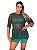 Blusa Tule Feminina Fitness Academia M/Curta Verde Escuro - Imagem 1