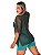 Blusa Tule Feminina Fitness Academia M/Curta Verde Escuro - Imagem 4