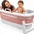 Banheira Baby Pil Dobravel Grande 180L Antiderrapante de Plastico - Rosa - BNGR - Imagem 3