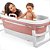 Banheira Baby Pil Ofurô Dobravel e Resistente com Controle de Temperatura - Rosa - BNXGR - Imagem 4